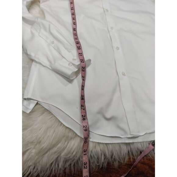 Calvin Klein White Slim Fit Performance Non-Iron Dress Shirt Men's Size 15 - Picture 11 of 13